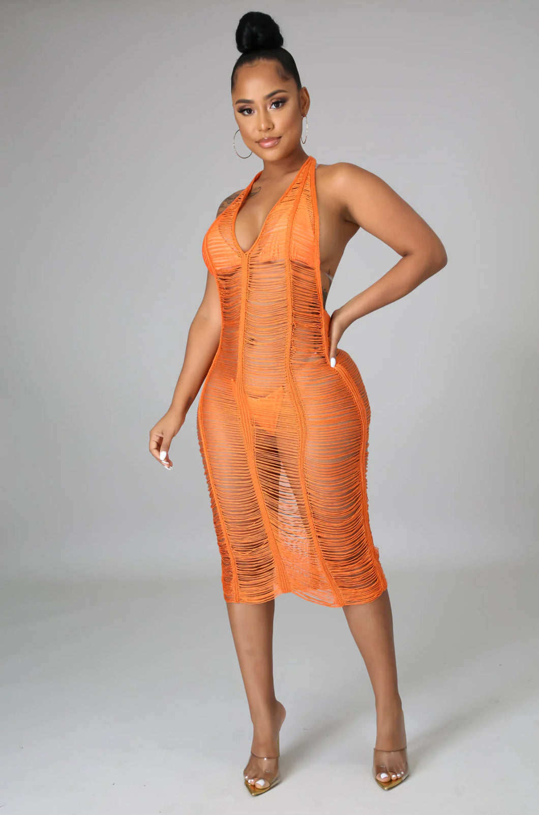 Shimmy Cover Up (Orange )